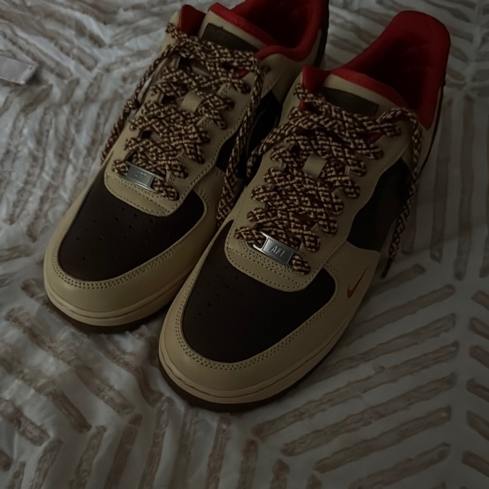 Stylish Brown and Red Sneakers
